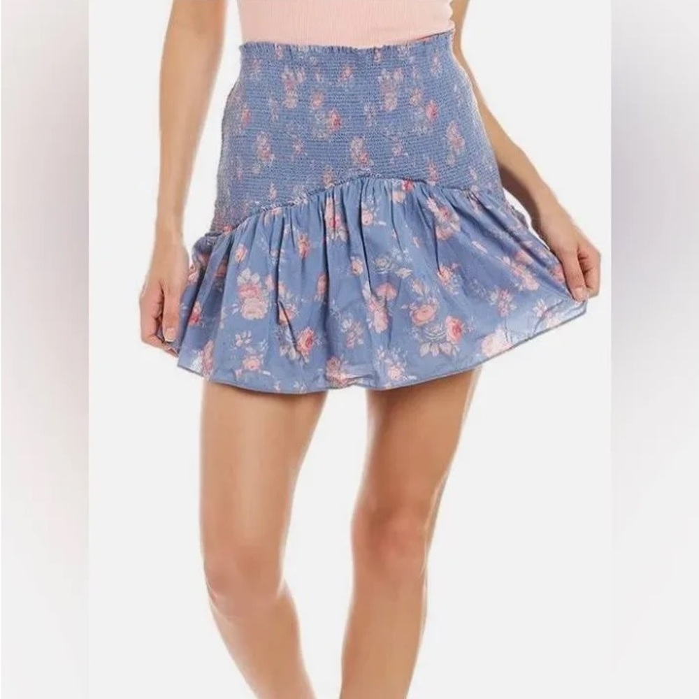 Love Shack Fancy smocked ruffle skirt